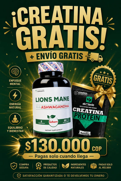 Ashwagandha + Creatina GRATIS — Pagas solo cuando llega a tu puerta 🔥😍